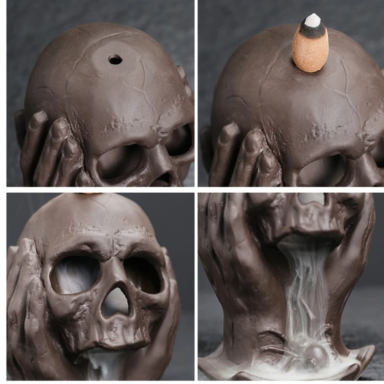 1PC Halloween Skull Sandalwood Purple Clay Reverse Flow Aromatherapy Stove Craft Decoration Creative Home Decoration
1PC Halloween Skull Sandalwood Purple Clay Reverse Flow Aromatherapy Stove Craft Decoration Creative Home Decoration