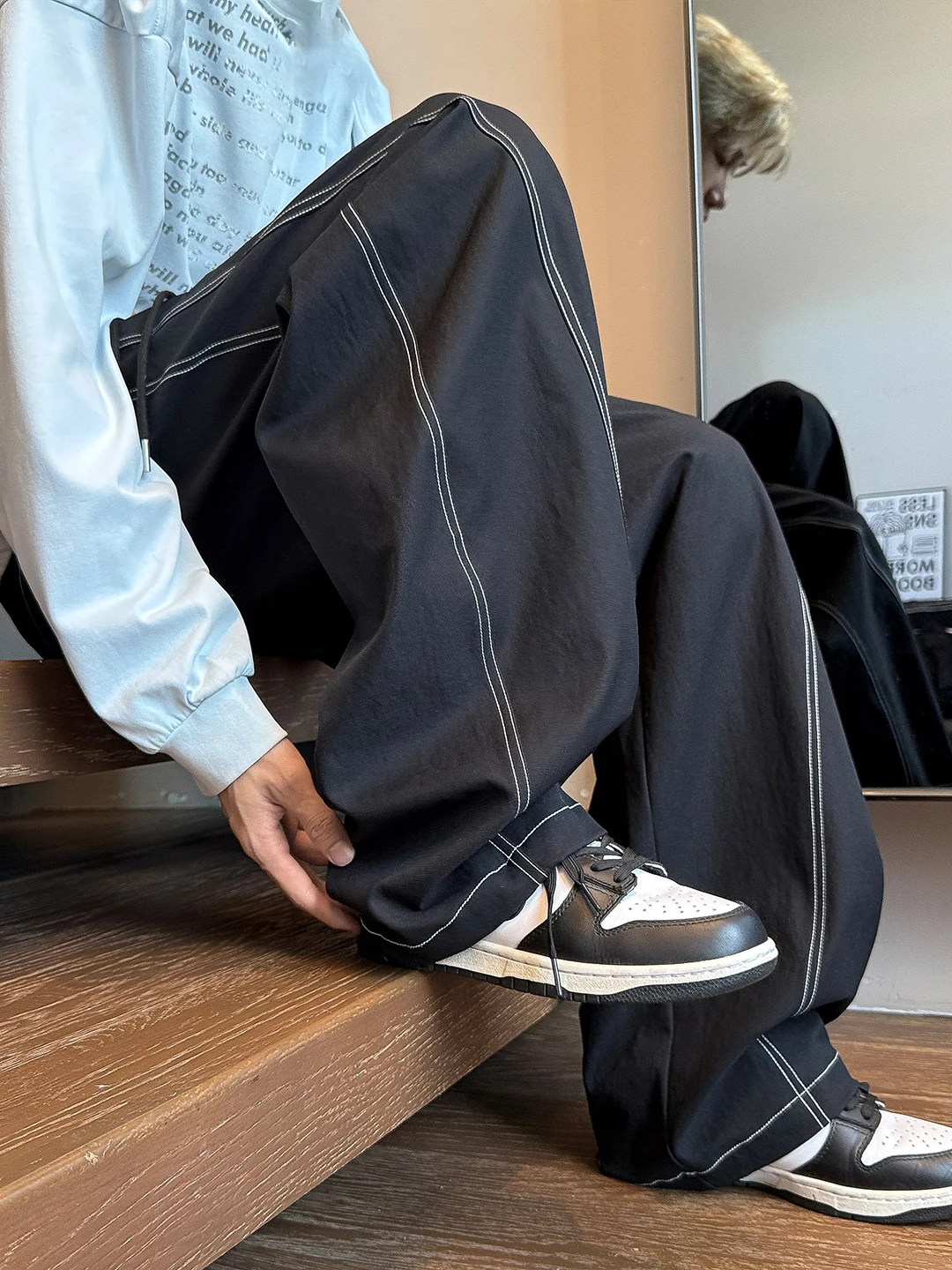 American Sle Loose Wide Leg Sports Pants Men's Casual Straight Leg Trousers GPOUHO High Waist Elastic Waisand
American Sle Loose Wide Leg Sports Pants Men's Casual Straight Leg Trousers GPOUHO High Waist Elastic Waisand