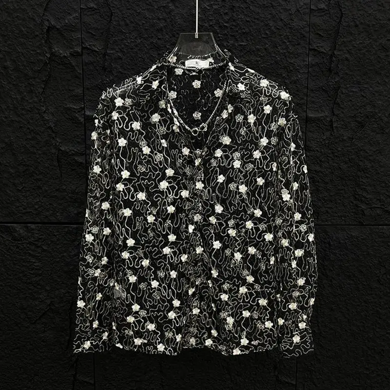 Niche Designer Summer New High-Grade Hollow out See through Long-Sleeved Shirt Men's Jacquard Design Casual Loose
Niche Designer Summer New High-Grade Hollow out See through Long-Sleeved Shirt Men's Jacquard Design Casual Loose
