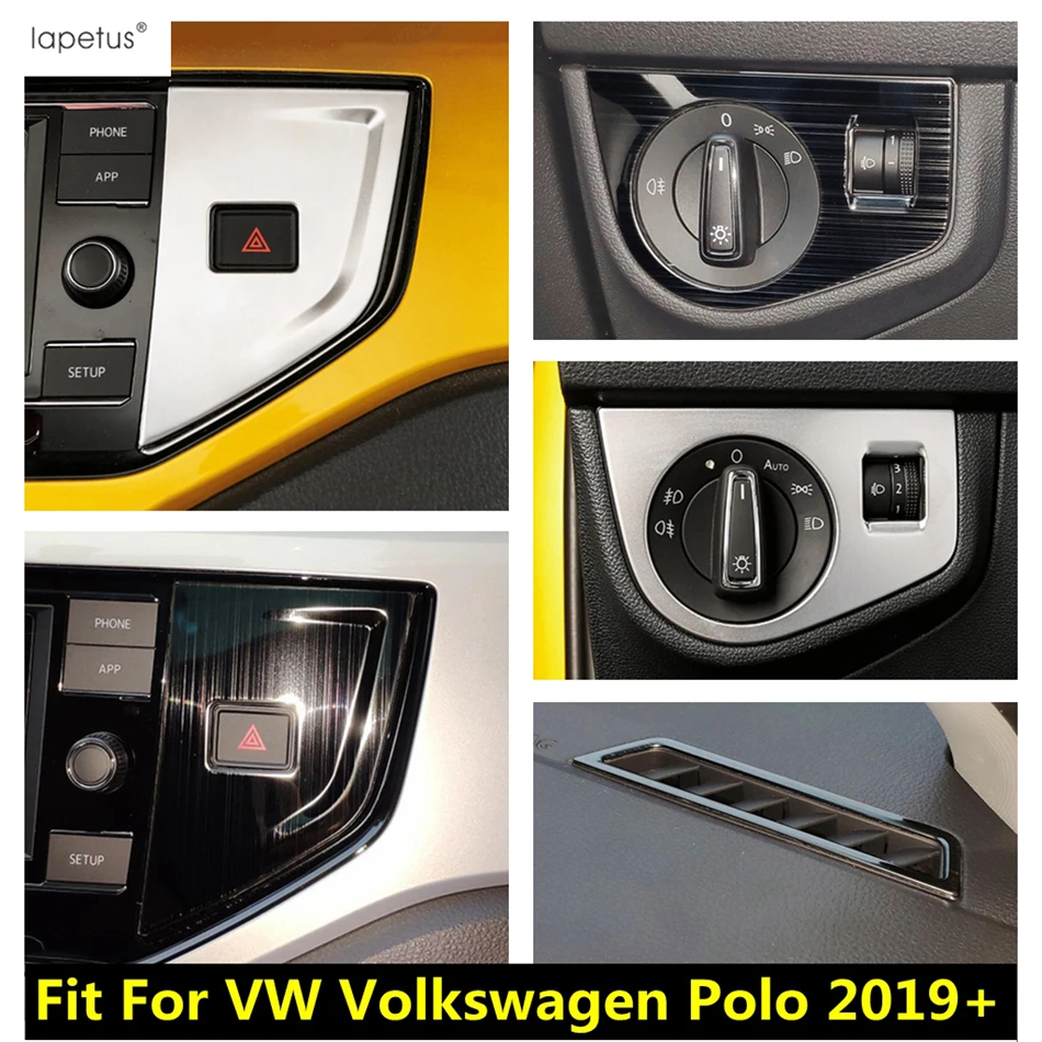 For VW Volkswagen Polo 2019 - 2023 Car Dashboard Air AC Vents / Head Lamp / Warning Light Cover Trim Stainless Steel Accessories
For VW Volkswagen Polo 2019 - 2023 Car Dashboard Air AC Vents / Head Lamp / Warning Light Cover Trim Stainless Steel Accessories