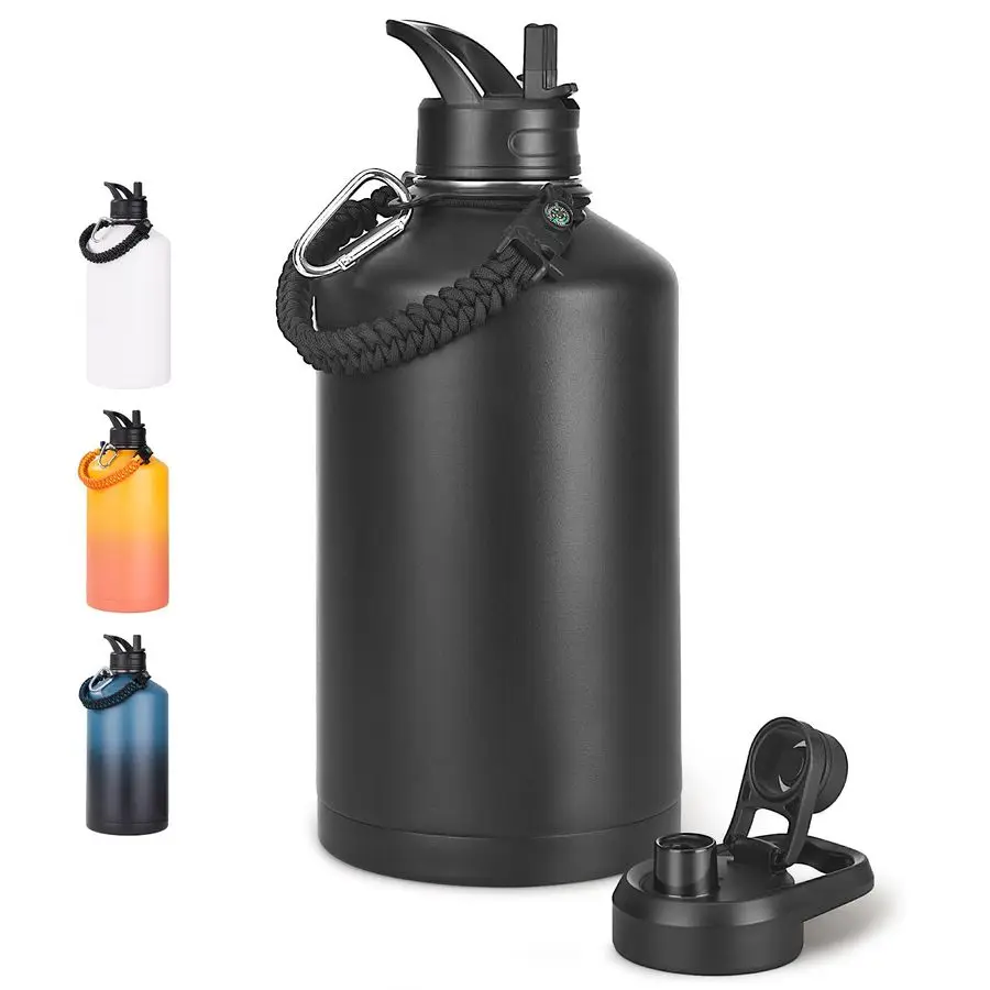 Бутылка для воды с 2 крышками, соломенный усилитель, кувшин для воды из нержавеющей стали 304 с ручкой и широким горлышком, вакуумный двойной вакуум 1 галон
Бутылка для воды с 2 крышками, соломенный усилитель, кувшин для воды из нержавеющей стали 304 с ручкой и широким горлышком, вакуумный двойной вакуум 1 галон