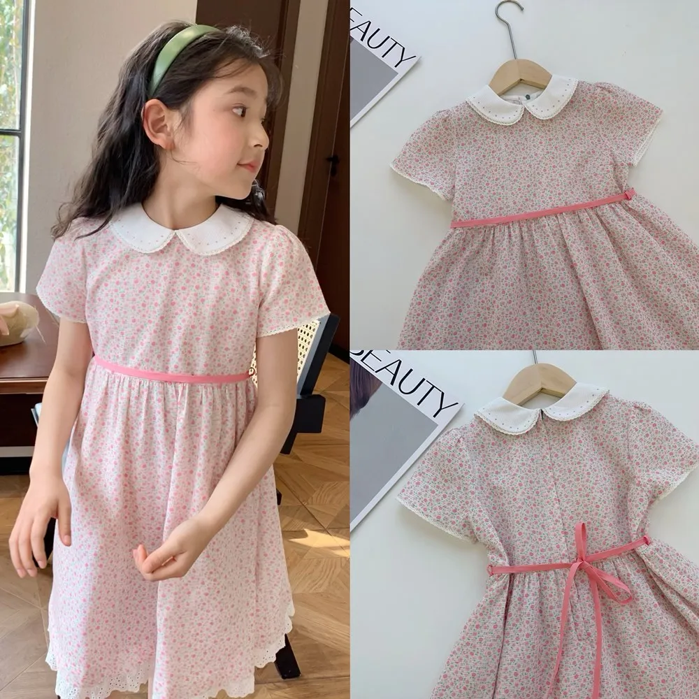 baby dress kids clothes French countryside style sweet pink floral pattern girls' dress Summer Peter Pan collar dress
baby dress kids clothes French countryside style sweet pink floral pattern girls' dress Summer Peter Pan collar dress