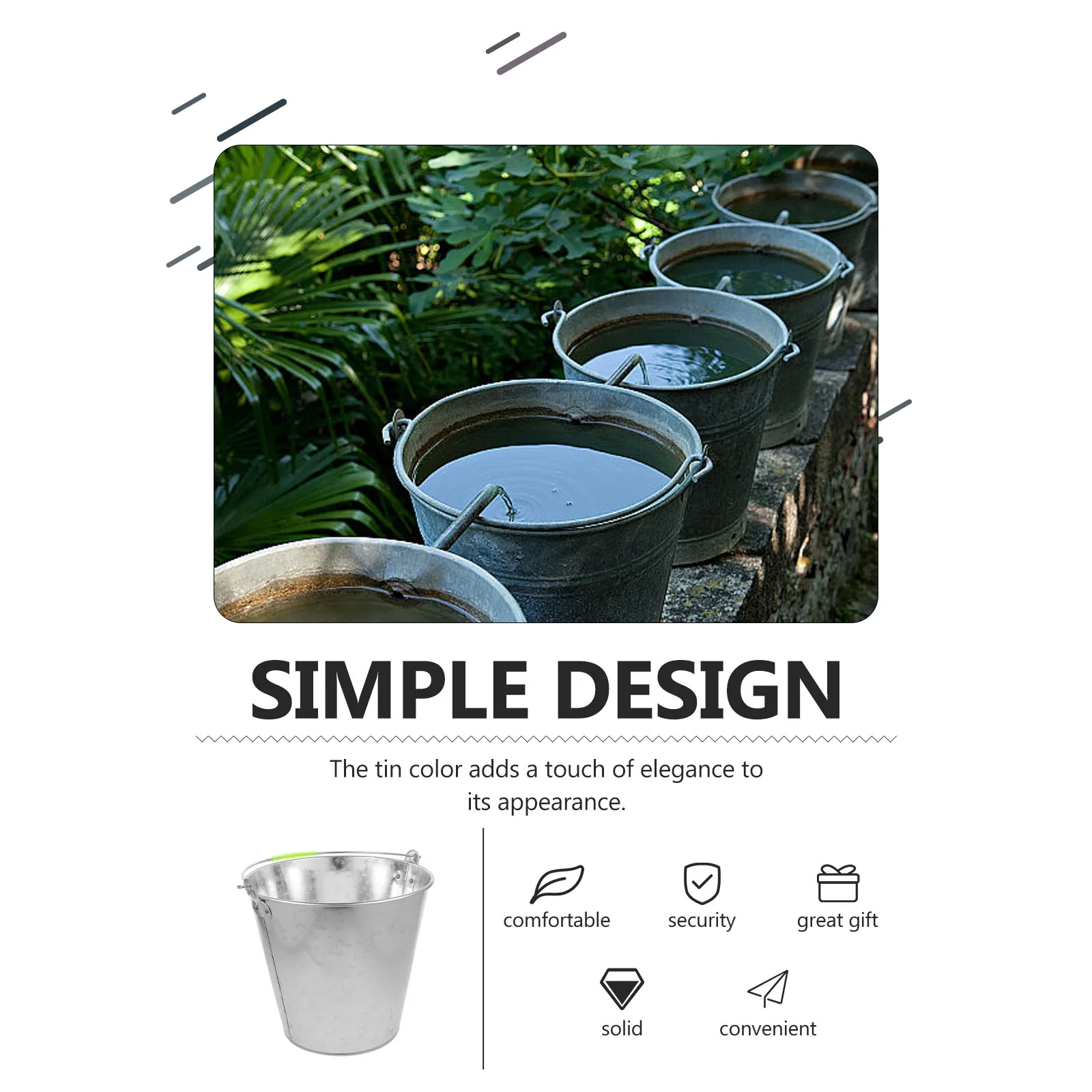 Large Capacity Metal Water Bucket Portable Tin Color Handle Multipurpose Bucket for Cleaning Home Use Gallon Pail
Large Capacity Metal Water Bucket Portable Tin Color Handle Multipurpose Bucket for Cleaning Home Use Gallon Pail