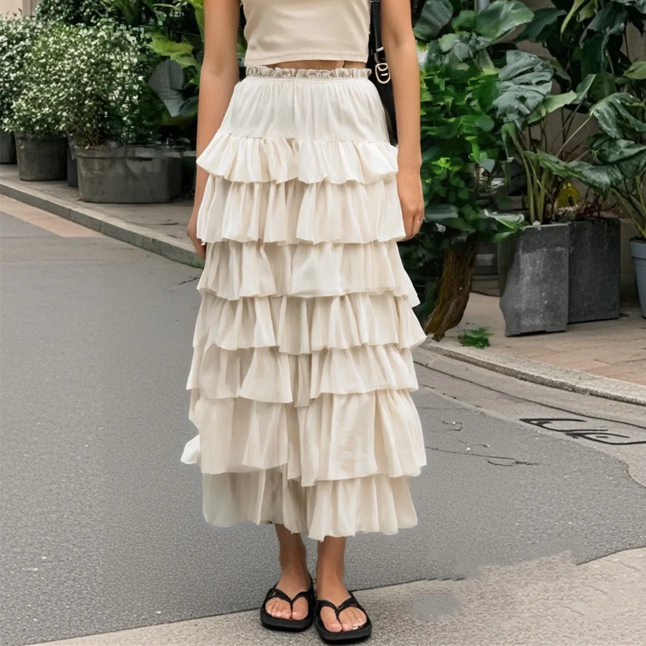 Taop&Za2025 new women's skirt layered decorative midi skirt temperament versatile elastic waist long cake skirt
Taop&Za2025 new women's skirt layered decorative midi skirt temperament versatile elastic waist long cake skirt