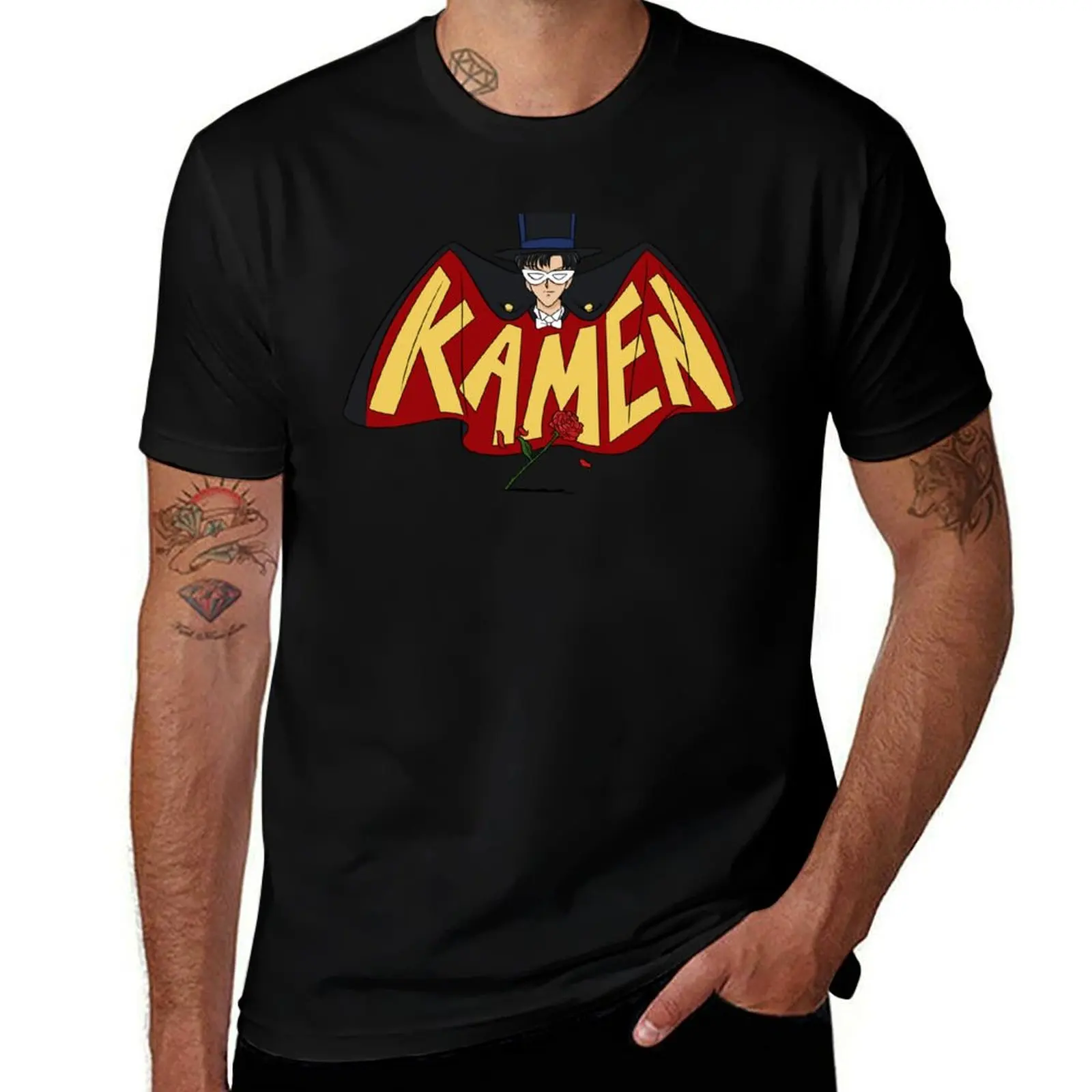 Retro Tuxedo Kamen Logo T-Shirt Big and Tall Loose Fit T-Shirt
Retro Tuxedo Kamen Logo T-Shirt Big and Tall Loose Fit T-Shirt