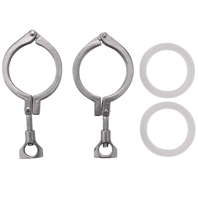 2Pcs Tri-Clamp Steel Single Pin Heavy Duty Tri Clamp With Wing Nut For Ferrule TC With 1 Pc Silicone Gasket (2 Inch Tri-Clamp+Si
2Pcs Tri-Clamp Steel Single Pin Heavy Duty Tri Clamp With Wing Nut For Ferrule TC With 1 Pc Silicone Gasket (2 Inch Tri-Clamp+Si