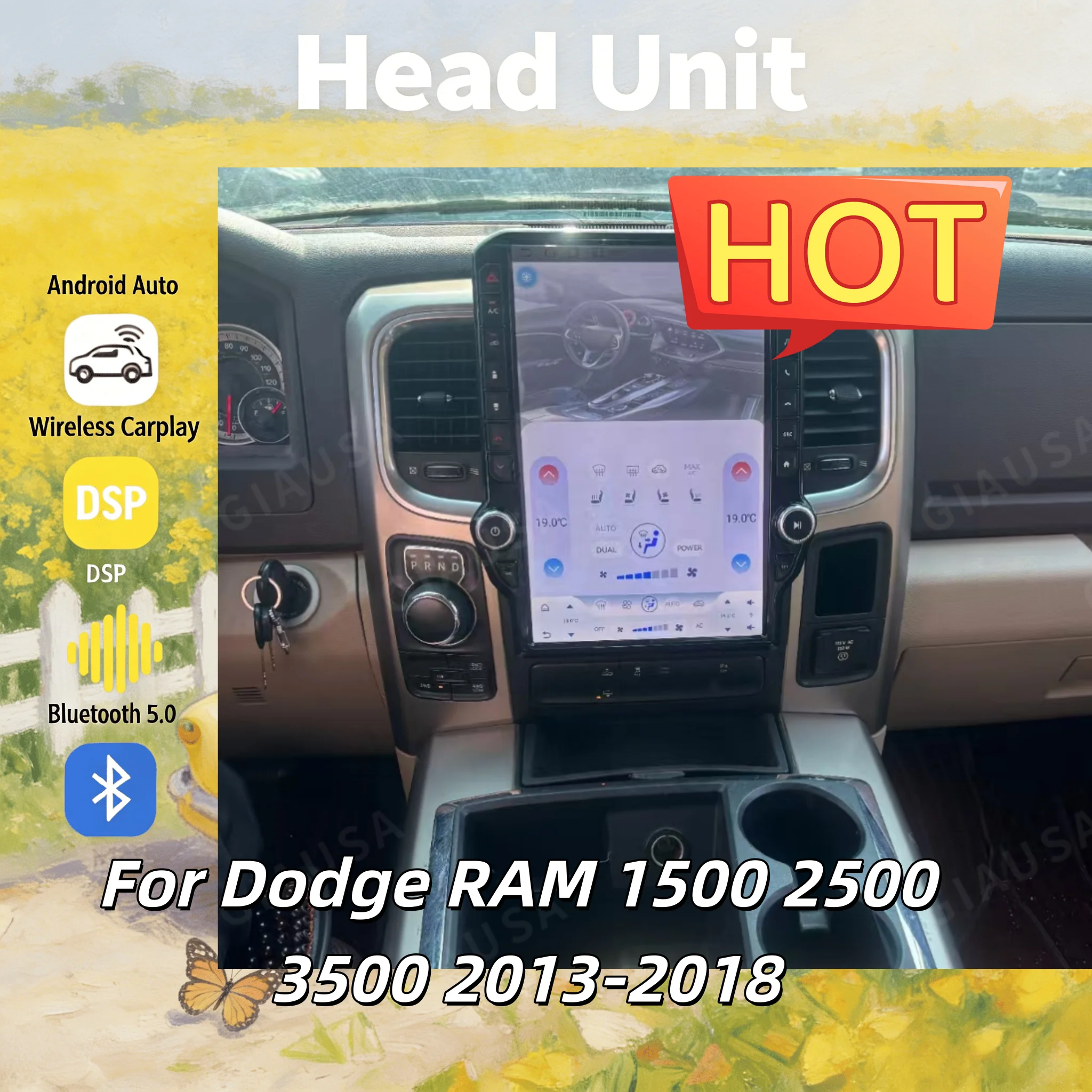 14.5" For Dodge RAM 1500 2500 3500 2013-2018 Touch Screen Car Radio Android 13 Carplay Auto 4G Stereo GPS Video Head Unit BT 5.0
14.5" For Dodge RAM 1500 2500 3500 2013-2018 Touch Screen Car Radio Android 13 Carplay Auto 4G Stereo GPS Video Head Unit BT 5.0