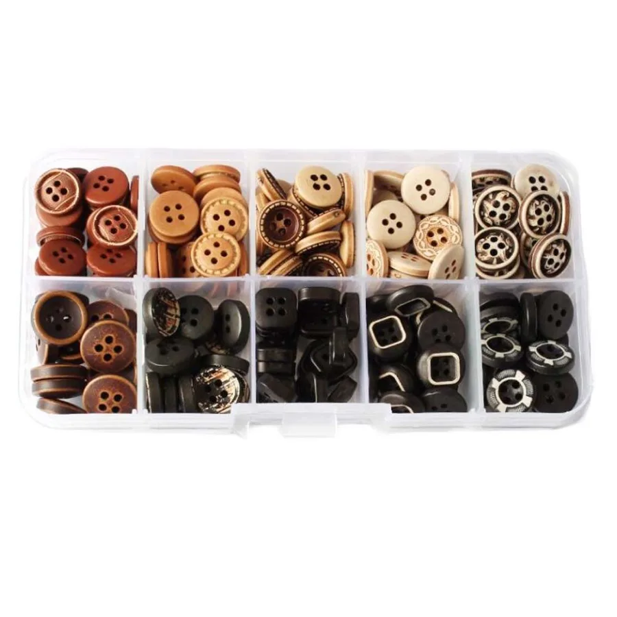 100 Pcs Black Brown Sewing Nylon Buttons Shirt Clothing Accessory DIY Button Painting Kit
100 Pcs Black Brown Sewing Nylon Buttons Shirt Clothing Accessory DIY Button Painting Kit