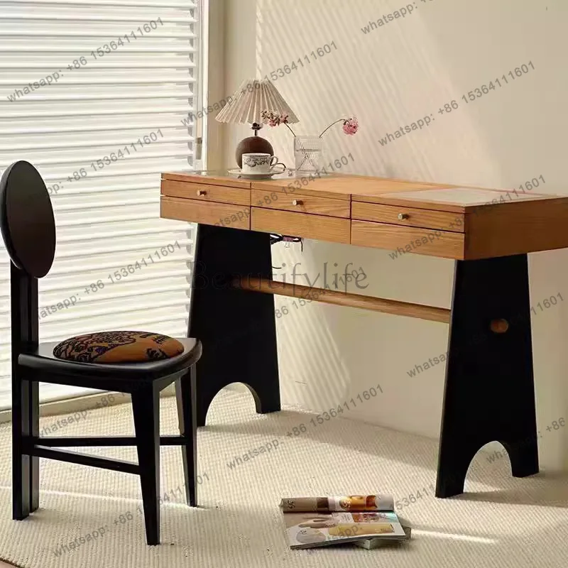 French retro solid wood dresser antique bedroom drawer storage flip light luxury makeup table
French retro solid wood dresser antique bedroom drawer storage flip light luxury makeup table