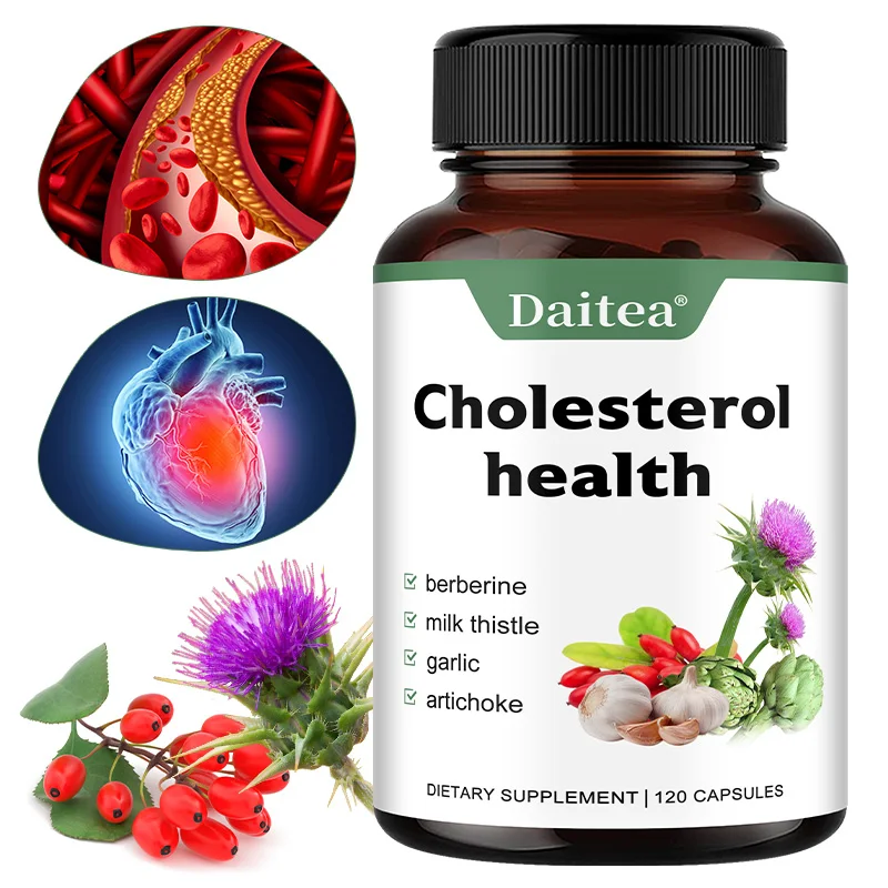 Cholesterol Health Capsules with Berberine, Milk Thistle, Garlic, Artichoke - Balanced Healthy Liver Function & Digestive System
Cholesterol Health Capsules with Berberine, Milk Thistle, Garlic, Artichoke - Balanced Healthy Liver Function & Digestive System