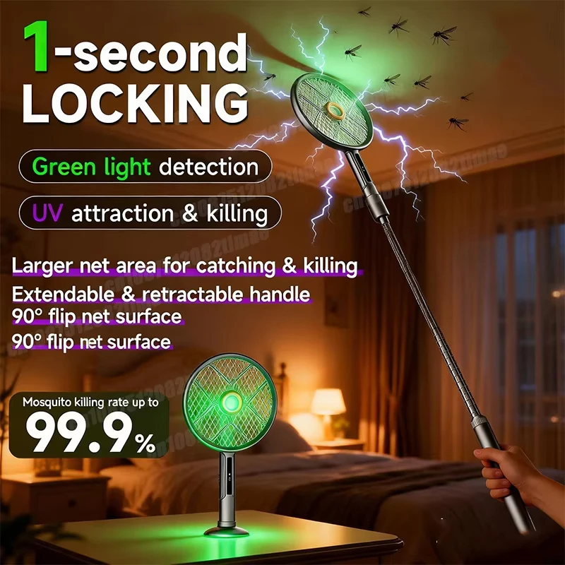 2 in1 Ultrasonic Rotating Electric Swatter Lamp One Second Lock Pest Repeller Mosquito Bug With Green Light Detection New
2 in1 Ultrasonic Rotating Electric Swatter Lamp One Second Lock Pest Repeller Mosquito Bug With Green Light Detection New