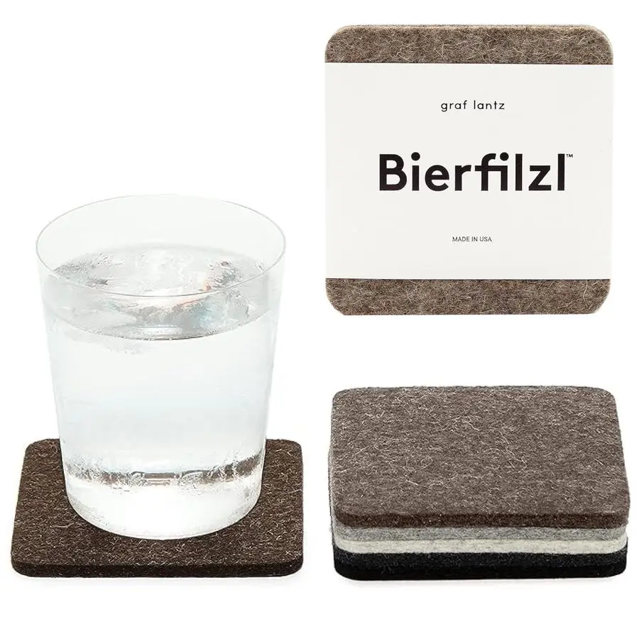 Bierfilzl Merino Wool Square Coasters Set of 6 Earth 4x4x5mm Absorbs 30 of Weight Natural German Wool Heat Resistant, Sustainabl
Bierfilzl Merino Wool Square Coasters Set of 6 Earth 4x4x5mm Absorbs 30 of Weight Natural German Wool Heat Resistant, Sustainabl