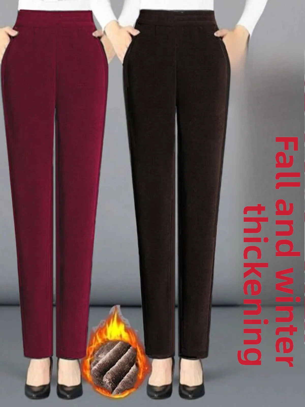 Thiened Fce на подкладке, прямые хлопковые бархатные повседневные брюки с высокой талией для мам, зимние теплые брюки больших размеров для женщин
Thiened Fce на подкладке, прямые хлопковые бархатные повседневные брюки с высокой талией для мам, зимние теплые брюки больших размеров для женщин