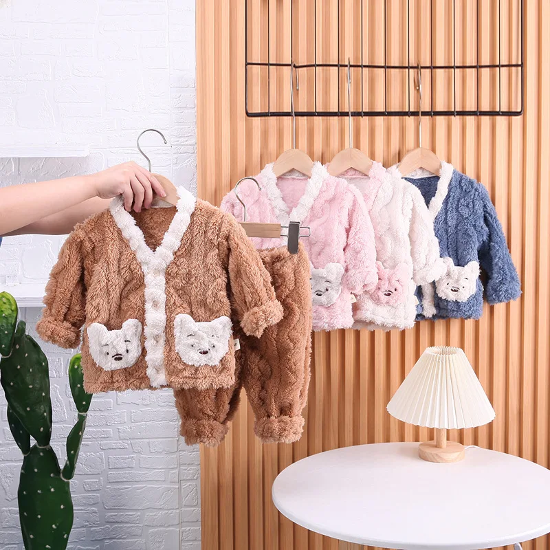 Double Fleece Kids Pajamas Baby Loungewear Set Boy Girls Fleece Thick Warm Clothes Winter Flannel
Double Fleece Kids Pajamas Baby Loungewear Set Boy Girls Fleece Thick Warm Clothes Winter Flannel