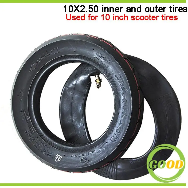 10x2.50 Tube Tyre CST 10 Inch 10*2.50 Electric Scooter Inner Tube Outer Tube Explosion-proof Advanced Tire