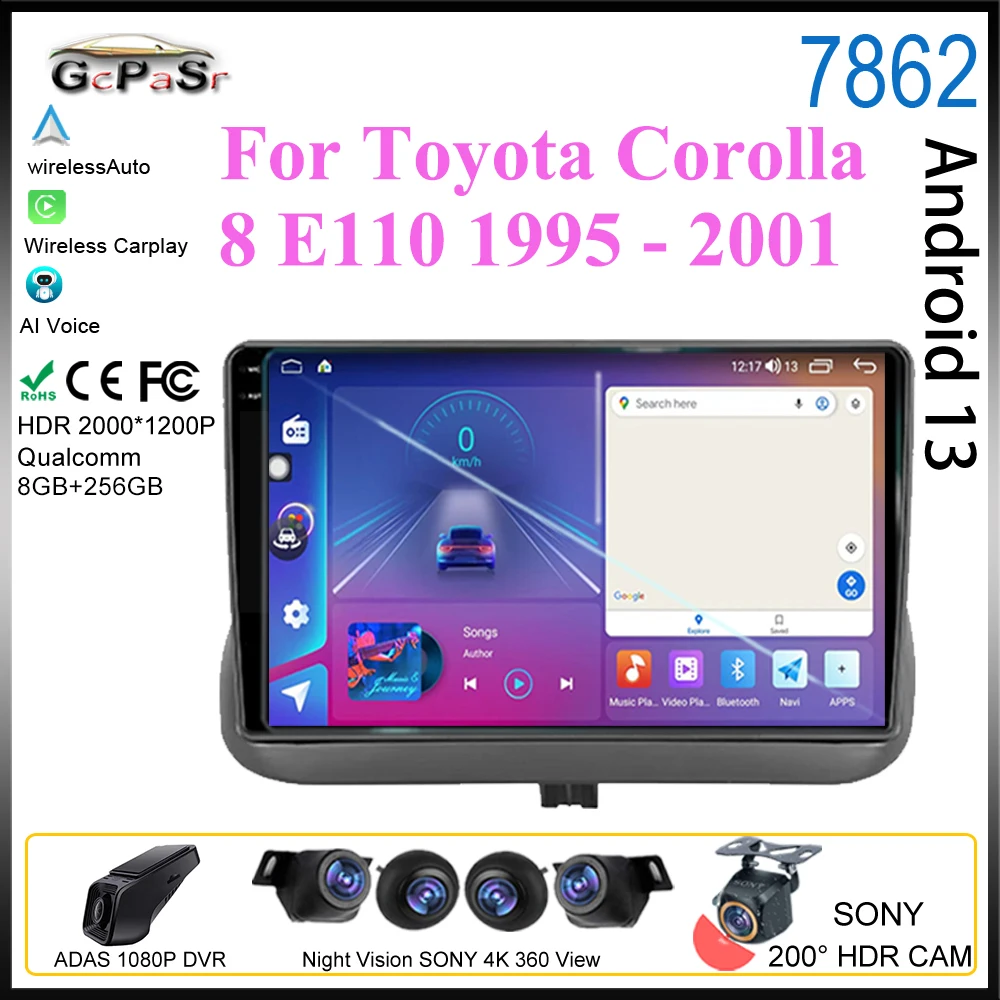 Android For Toyota Corolla 8 E110 1995 - 2001 Car Auto Radio Multimedia Video Player Carplay GPS Navigation Stereo camera Screen
Android For Toyota Corolla 8 E110 1995 - 2001 Car Auto Radio Multimedia Video Player Carplay GPS Navigation Stereo camera Screen