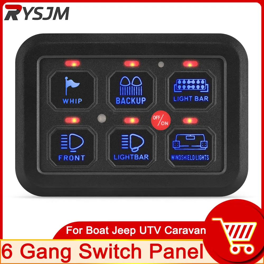 6 Gang Switch Panel for Boat Jeep UTV Caravan 12V-24V LED 600W-1200W Circuit Control Relay System Box Slim Touch Control Panel
6 Gang Switch Panel for Boat Jeep UTV Caravan 12V-24V LED 600W-1200W Circuit Control Relay System Box Slim Touch Control Panel