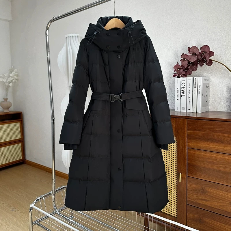 Black High-end mid long waisted Hooded Thick Down Coat 2026 Winter Women's outdoor Workwear Assault Jackets Warm Parka Overcoat
Black High-end mid long waisted Hooded Thick Down Coat 2026 Winter Women's outdoor Workwear Assault Jackets Warm Parka Overcoat