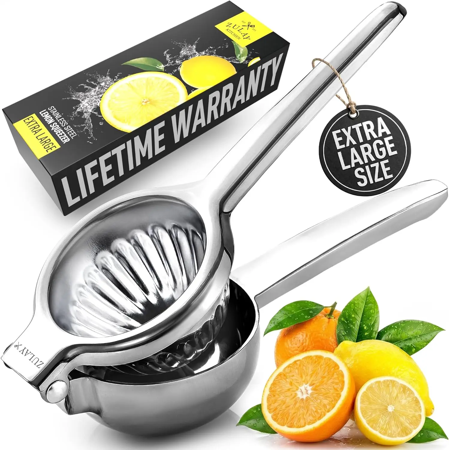 Stainless Steel Lemon Squeezer Heavy Duty Juicer with Ergonomic Handle for Lemons Limes and Small Oranges
Stainless Steel Lemon Squeezer Heavy Duty Juicer with Ergonomic Handle for Lemons Limes and Small Oranges