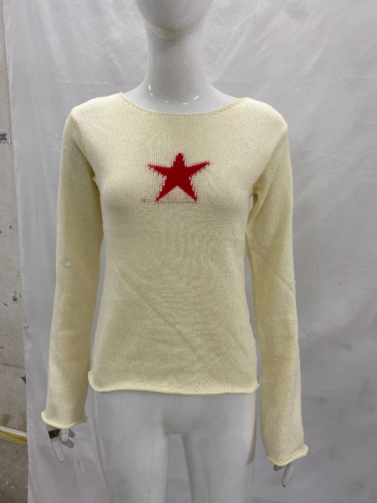 Осень-зима 2025 года, новый цветной контрастный вязаный свитер с пятиконечной звездой и круглым вырезом, длинными рукавами, повседневный модный свитер 
Осень-зима 2025 года, новый цветной контрастный вязаный свитер с пятиконечной звездой и круглым вырезом, длинными рукавами, повседневный модный свитер