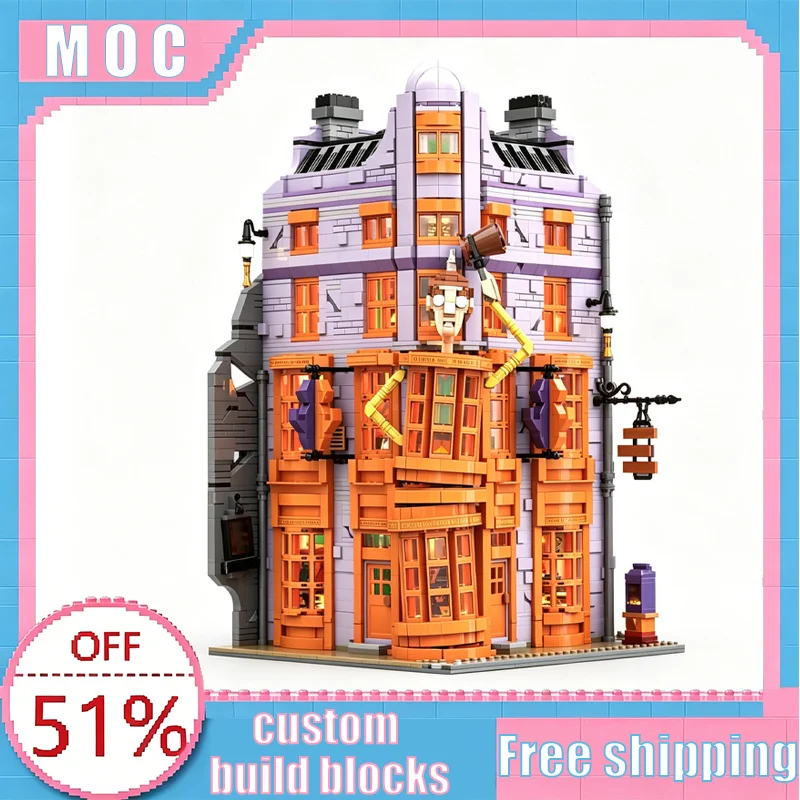 6620PCS MOC Diagon Alley Wizard Wheezes Shop Modular Building Model Custom Creative Building Block Educational Assembly Toy Gift
6620PCS MOC Diagon Alley Wizard Wheezes Shop Modular Building Model Custom Creative Building Block Educational Assembly Toy Gift