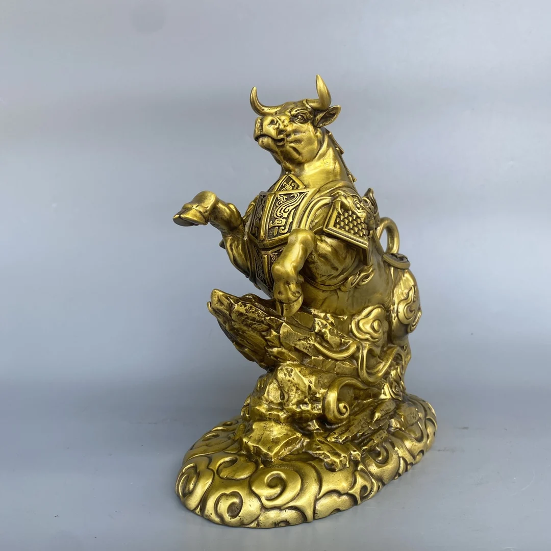9"Tibetan Temple Collection Old Brass Struggling Bull Statue bullish, the bull goes towards the heavens Amass wealth Ornaments
9"Tibetan Temple Collection Old Brass Struggling Bull Statue bullish, the bull goes towards the heavens Amass wealth Ornaments