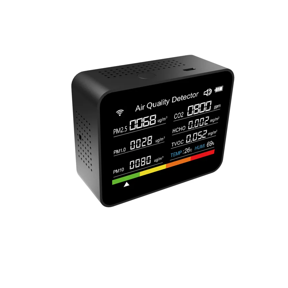 F50 13 в 1 WIFI монитор качества воздуха CO2 детектор CO2/TVOC/HCHO/PM2.5/PM1.0/PM10/температура/Влажность/время/дата/Будильник/таймер
F50 13 в 1 WIFI монитор качества воздуха CO2 детектор CO2/TVOC/HCHO/PM2.5/PM1.0/PM10/температура/Влажность/время/дата/Будильник/таймер