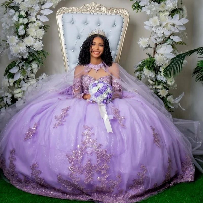 Customized Shiny Lavender Purple Off Shoulder Quinceanera Dres applique crystal Lace vestidos de 15 Quinceanera
Customized Shiny Lavender Purple Off Shoulder Quinceanera Dres applique crystal Lace vestidos de 15 Quinceanera 