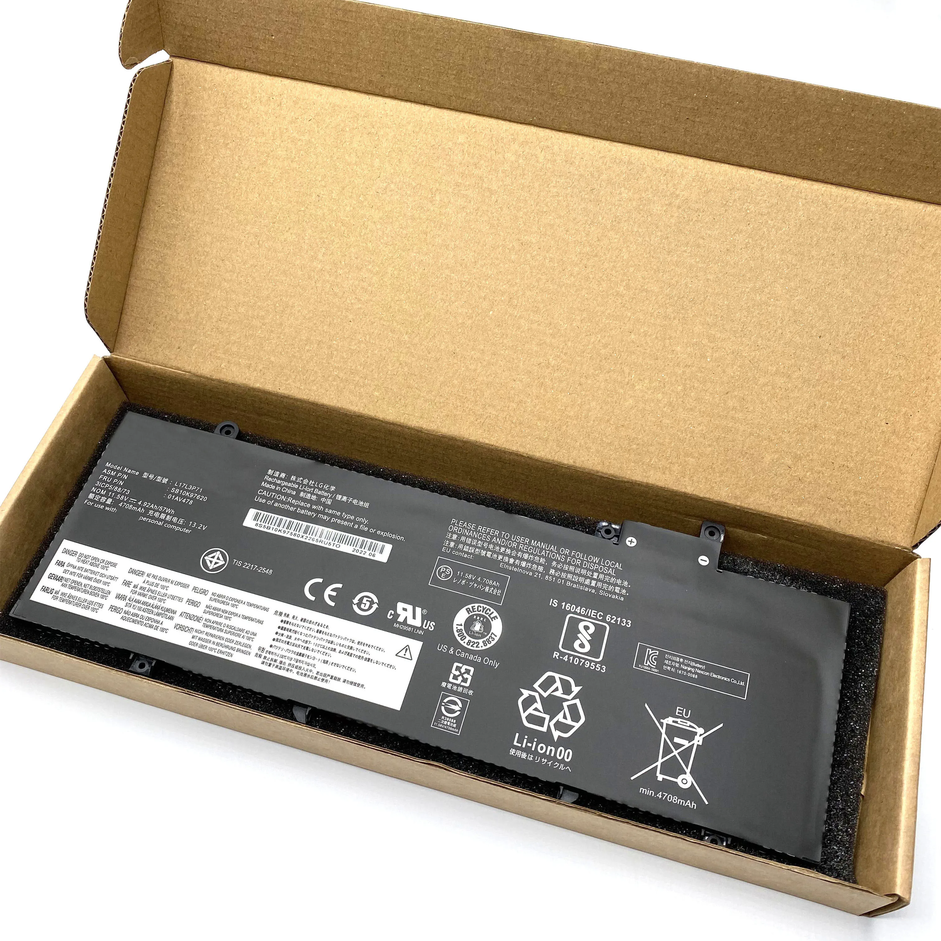 New L17L3P71 Laptop Battery For Lenovo ThinkPad T480S L17M3P71 L17M3P72 L17S3P71 01AV478 01AV479 01AV480 SB10K97620 SB10K97621
New L17L3P71 Laptop Battery For Lenovo ThinkPad T480S L17M3P71 L17M3P72 L17S3P71 01AV478 01AV479 01AV480 SB10K97620 SB10K97621