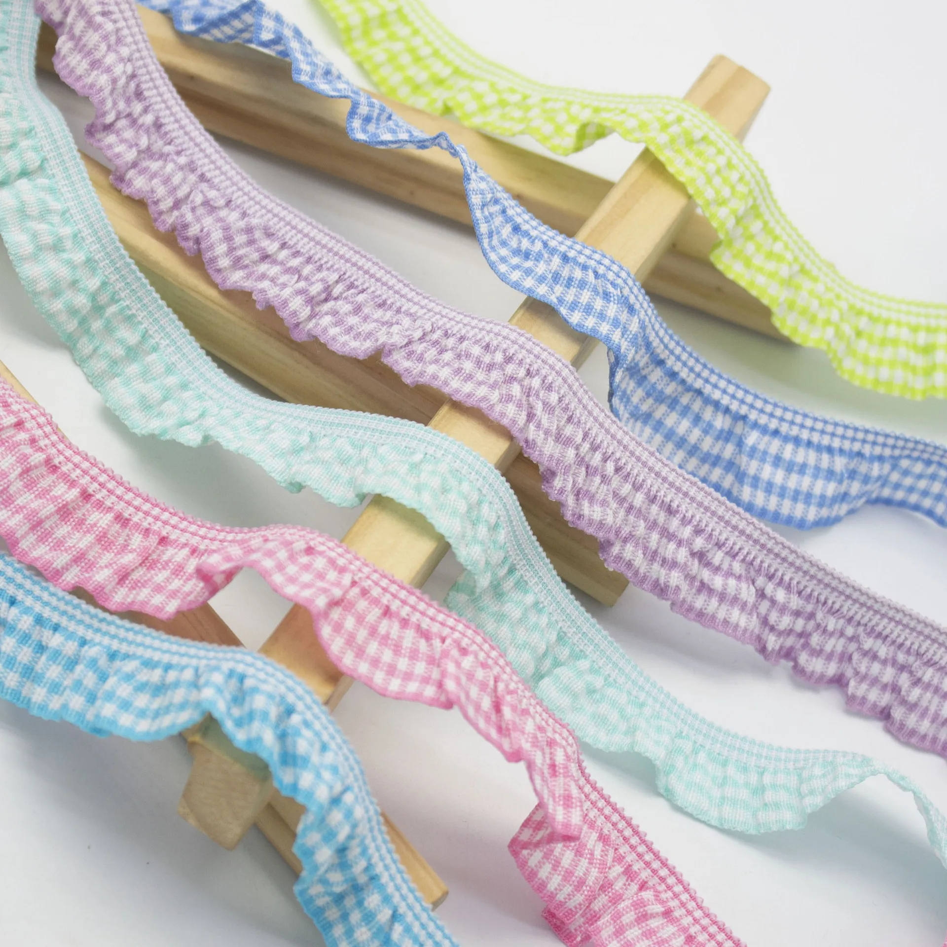50Yards 20mm Elastic Plaid Lace Trim Ribbon Cloth Curtain Decoration Plaid Ruffle Elastic Band Underwear Bra Sewing Accessories
50Yards 20mm Elastic Plaid Lace Trim Ribbon Cloth Curtain Decoration Plaid Ruffle Elastic Band Underwear Bra Sewing Accessories