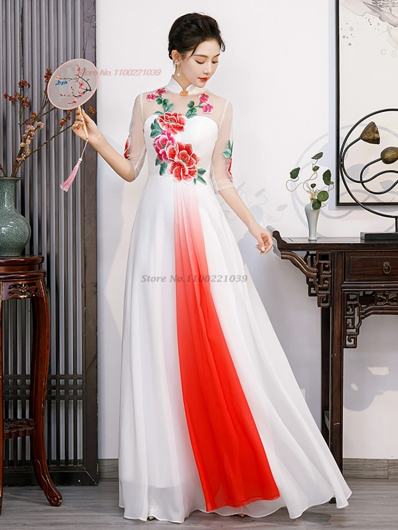2025 chinese improved cheongsam dress qipao traditional flower embroidery lace patchwork qipao wedding banquet evening dress
2025 chinese improved cheongsam dress qipao traditional flower embroidery lace patchwork qipao wedding banquet evening dress