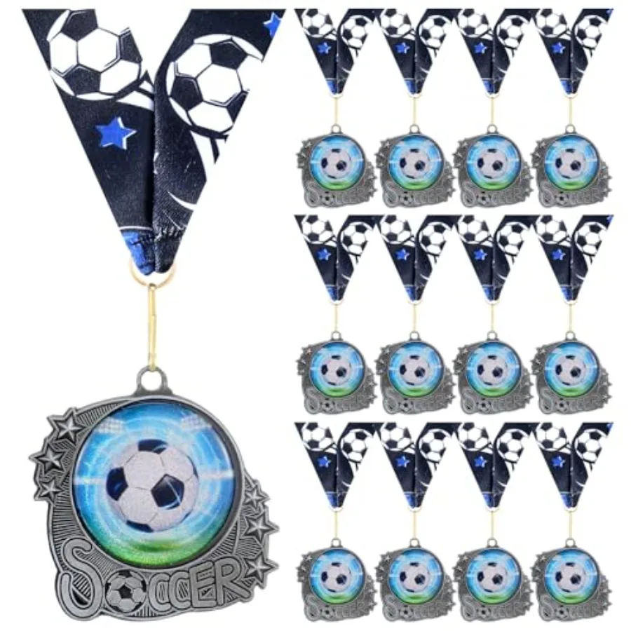 Pcs Soccer Medals Silver Metal Award Medals with Ribbon Sport Ball Trophy Prize for Participation Sports Ball Themed Party Favo
Pcs Soccer Medals Silver Metal Award Medals with Ribbon Sport Ball Trophy Prize for Participation Sports Ball Themed Party Favo