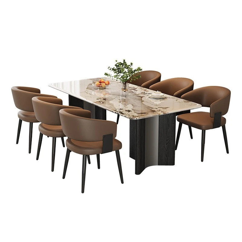 Minimalist light luxury marble dining table and chair combination household rectangular living room dining table
Minimalist light luxury marble dining table and chair combination household rectangular living room dining table