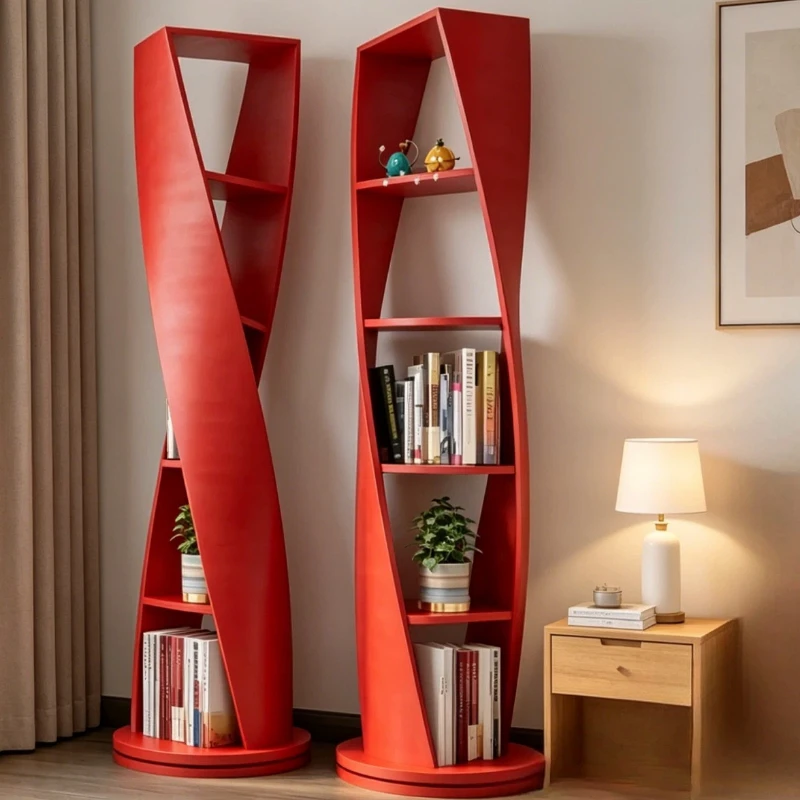 Burgundy paint bookshelf Solid wood rotating bookcase Round shelf
Burgundy paint bookshelf Solid wood rotating bookcase Round shelf