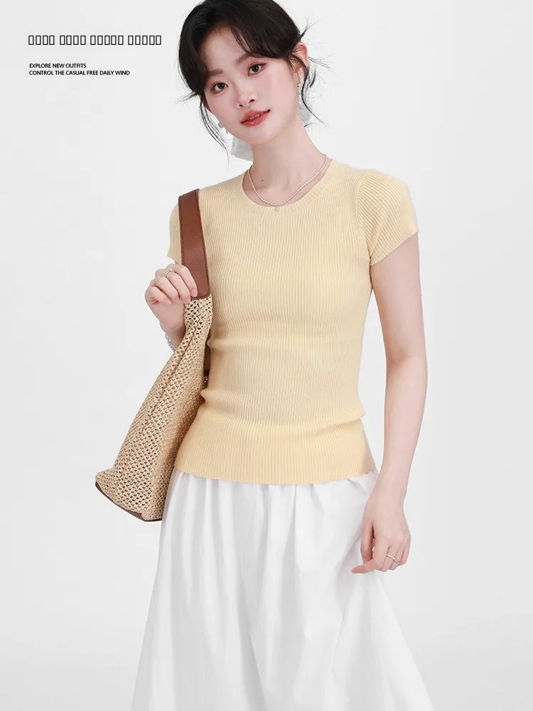 Женская летняя футболка Slim Fit с коротким рукавом и круглым вырезом, желтая, с принтом Galaxy Residents, эластичная, повседневная, модная
Женская летняя футболка Slim Fit с коротким рукавом и круглым вырезом, желтая, с принтом Galaxy Residents, эластичная, повседневная, модная