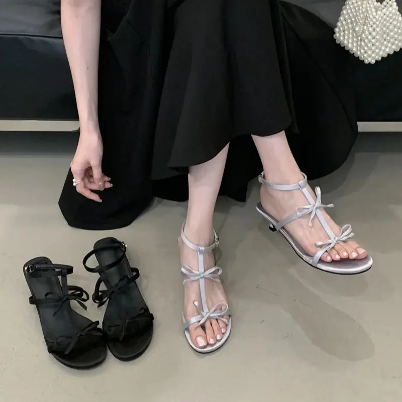 Black Sandals Woman Bow Low Heeled Summer Shoes Comforts Ankle Buckle Dress Shoes Ladies Round Toe Fashion Sandals
Black Sandals Woman Bow Low Heeled Summer Shoes Comforts Ankle Buckle Dress Shoes Ladies Round Toe Fashion Sandals