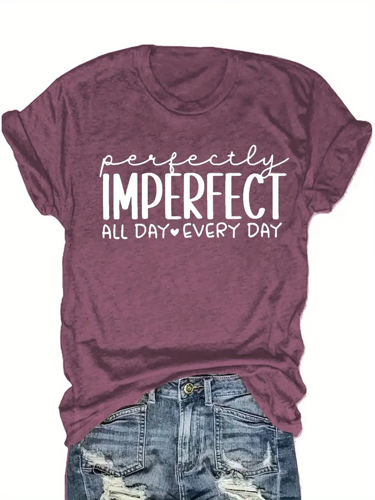 Plus size women's short sleeve T-shirt Perfectly Imperfect All Day Every Day Everyday comfortable and versatile style summer
Plus size women's short sleeve T-shirt Perfectly Imperfect All Day Every Day Everyday comfortable and versatile style summer
