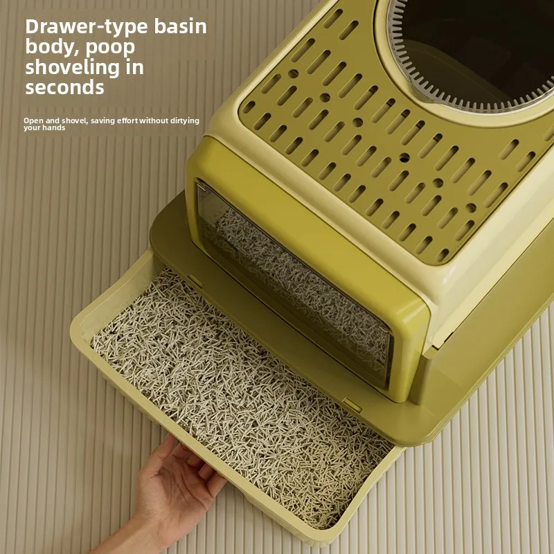 INS Hot Selling Sandbox Cat Dust and Odor Proof Cat Litter Box Sand Leakage Pedal Toilet for Cat Convenient Drawer Litter Tray
INS Hot Selling Sandbox Cat Dust and Odor Proof Cat Litter Box Sand Leakage Pedal Toilet for Cat Convenient Drawer Litter Tray