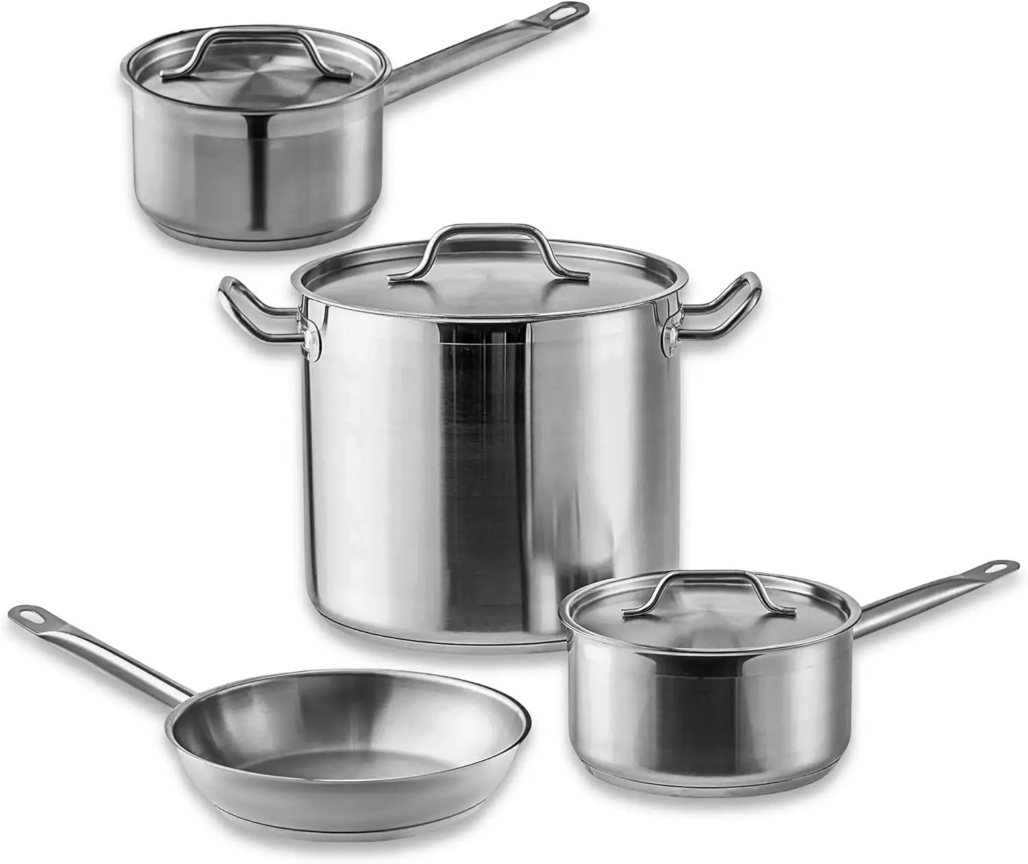 Stainless Steel Cookware Set, Induction Cookware, 16 Qt Stockpot With Lid, 2 Qt And 3.5 Qt Saucepans, And Frying Pan (7 Piece) 
Stainless Steel Cookware Set, Induction Cookware, 16 Qt Stockpot With Lid, 2 Qt And 3.5 Qt Saucepans, And Frying Pan (7 Piece)