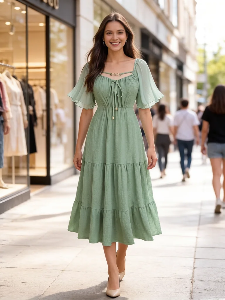 Plus Size Women Dress Green Chiffon Sleeves Textured Tied Butterfly Decor Strap Pocket Dress Casual Square Collar Midi Vestidos
Plus Size Women Dress Green Chiffon Sleeves Textured Tied Butterfly Decor Strap Pocket Dress Casual Square Collar Midi Vestidos