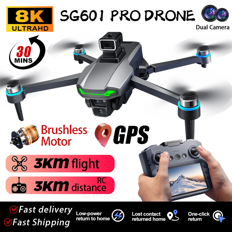 ZLL SG601 PRO GPS RC Drone Professional 8K HD 2 Camera 5G FPV WiFi With Brushless Flight 30 Minutes Brushless Quadcopter Toy
ZLL SG601 PRO GPS RC Drone Professional 8K HD 2 Camera 5G FPV WiFi With Brushless Flight 30 Minutes Brushless Quadcopter Toy