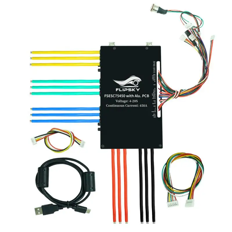 Flipsky FSESC 75450 84 В, высокий ток, 450 А, основание ESC на Vesc с алюминиевым корпусом, корпус водяного охлаждения для электронного боевого робота
Flipsky FSESC 75450 84 В, высокий ток, 450 А, основание ESC на Vesc с алюминиевым корпусом, корпус водяного охлаждения для электронного боевого робота