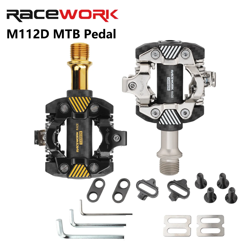 RACEWORK Carbon Fiber Pattern MTB Bike Pedals For Shimano SPD System 2 Sealed Bearings Resistance High Strength Bike Parts
RACEWORK Carbon Fiber Pattern MTB Bike Pedals For Shimano SPD System 2 Sealed Bearings Resistance High Strength Bike Parts