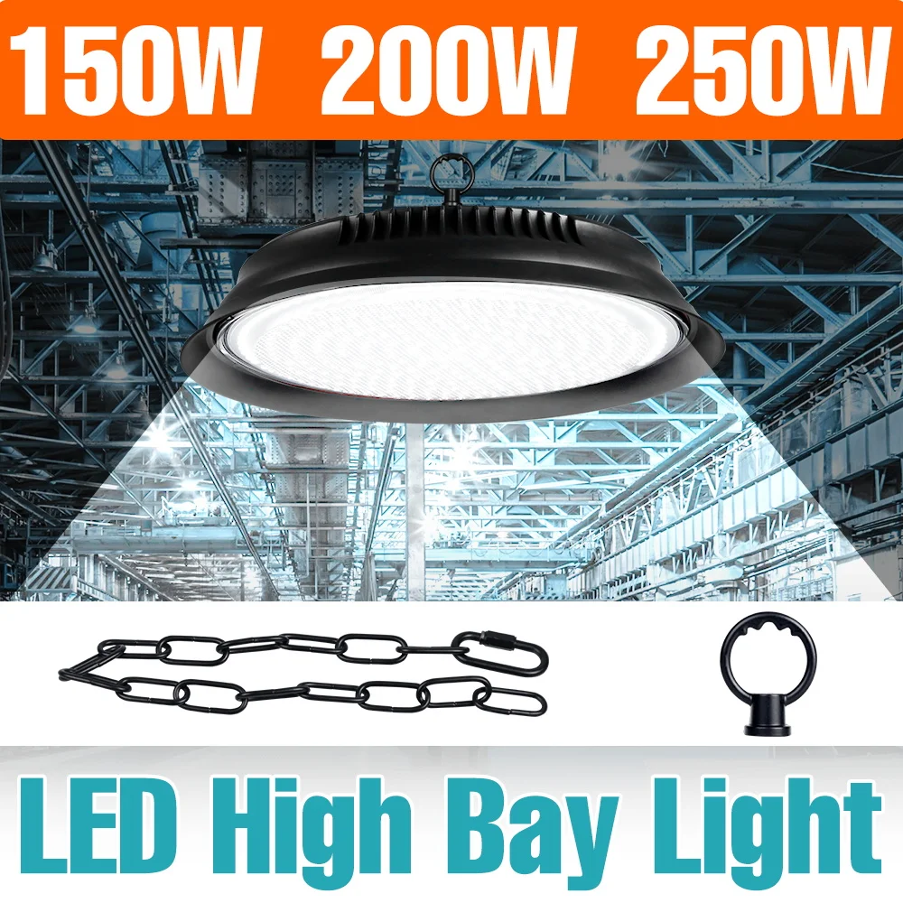250W LED Workshop Lights 100-277V High Bay Light 220V Garage Lamp Parking Lot Warehouse Basement Corridor High Brightness Lamp
250W LED Workshop Lights 100-277V High Bay Light 220V Garage Lamp Parking Lot Warehouse Basement Corridor High Brightness Lamp