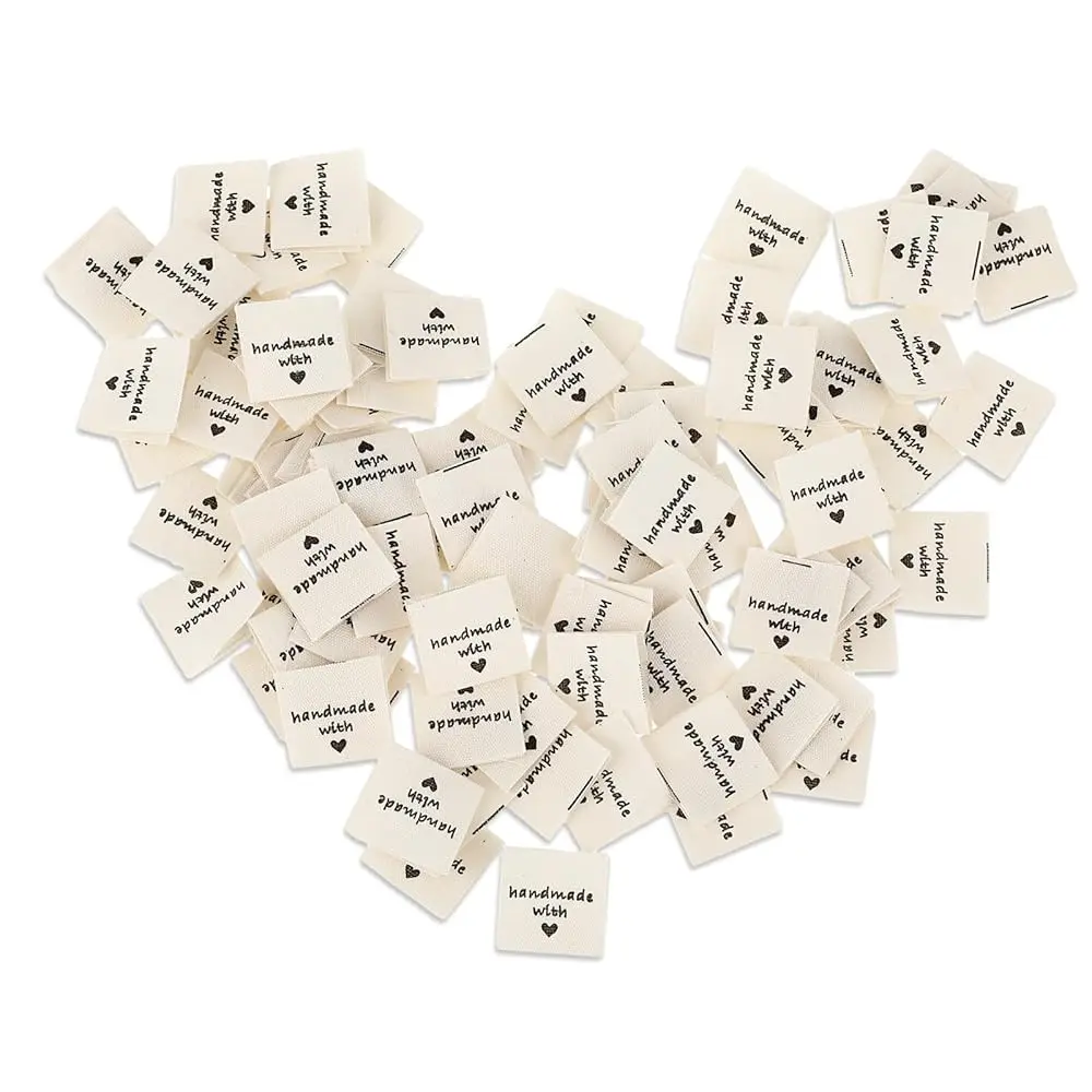 100 Pcs Sewing Labels for Handmade Items, Handmade with Love Labels Embossed Tags Sew on Clothing, Fabric Labels for DIY Cra
100 Pcs Sewing Labels for Handmade Items, Handmade with Love Labels Embossed Tags Sew on Clothing, Fabric Labels for DIY Cra
