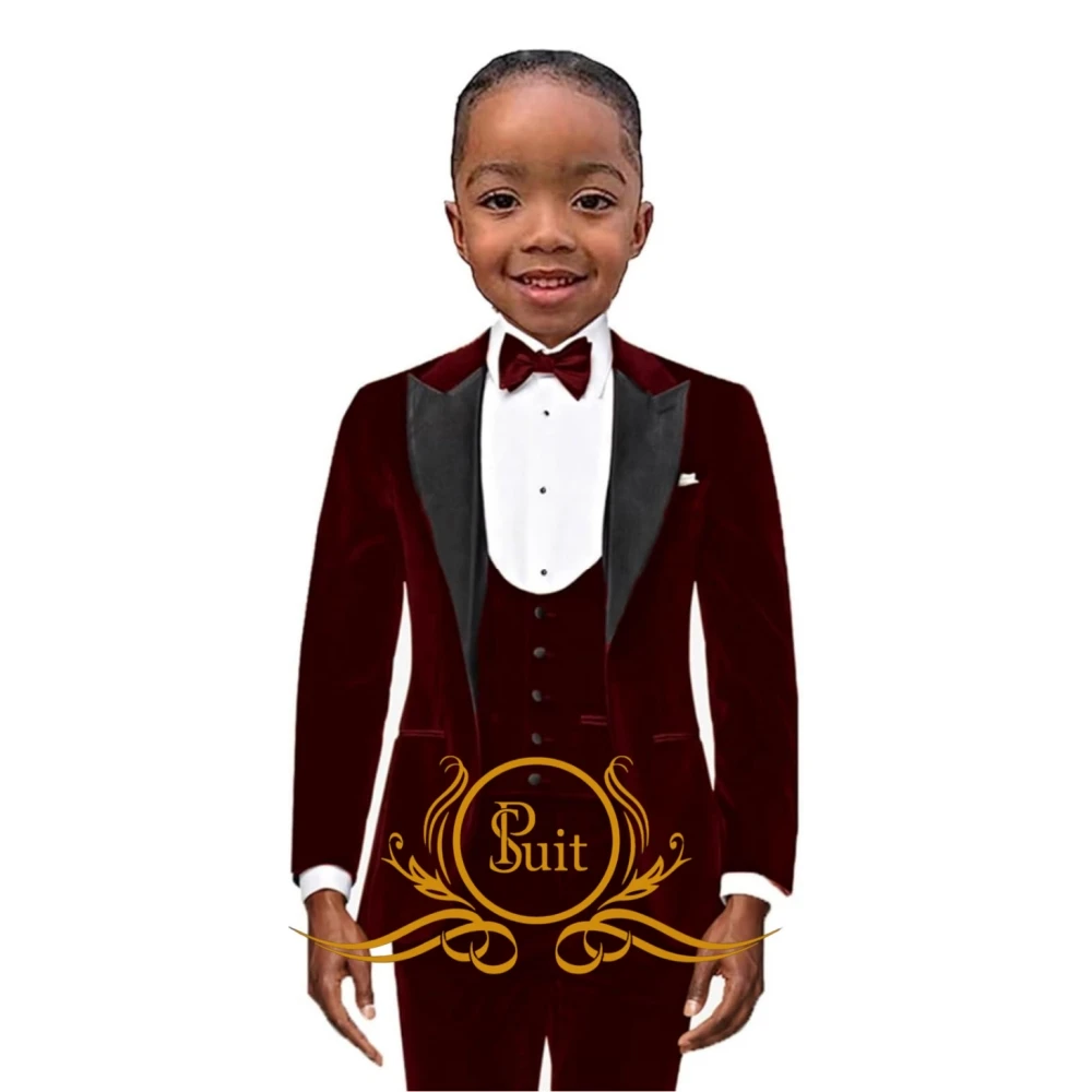 Formal Boy's Tuxedo 3 Piece Slim Fit Velvet Suit Set Party Dresswear Kids Wedding Suits Outfit
Formal Boy's Tuxedo 3 Piece Slim Fit Velvet Suit Set Party Dresswear Kids Wedding Suits Outfit
