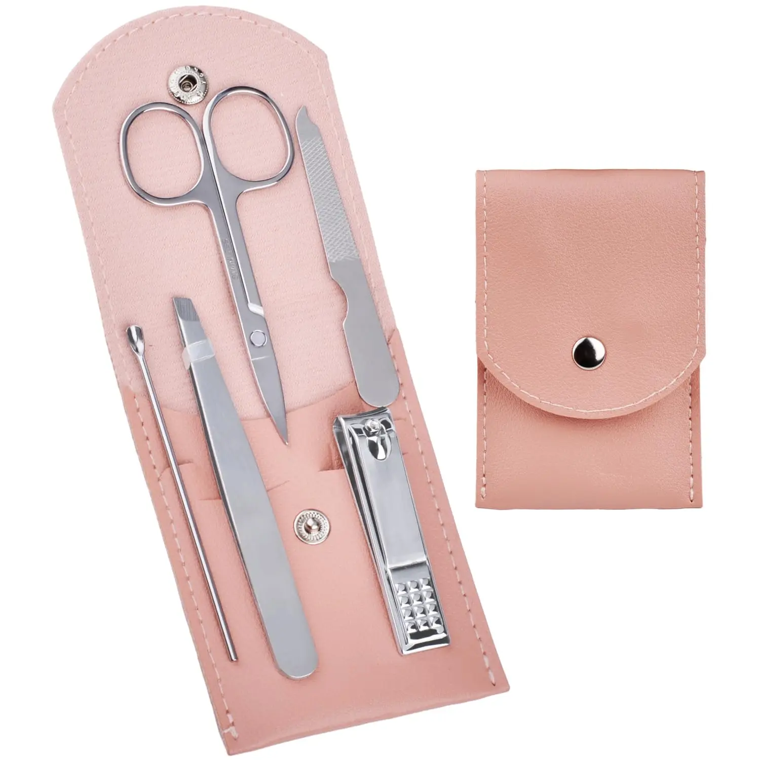 Travel Manicure Set 5 Piece Stainless Steel Nail Clipper Kit for Women Men Grooming with Scissors Tweezers
Travel Manicure Set 5 Piece Stainless Steel Nail Clipper Kit for Women Men Grooming with Scissors Tweezers