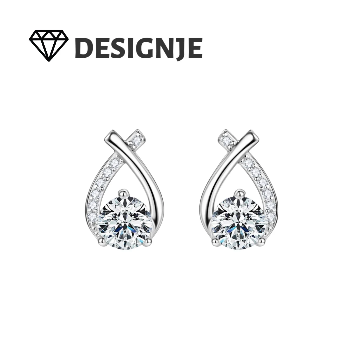 Elegant and high-end new fish tail earring moissanite luxury versatile X-shaped design earring for women
Elegant and high-end new fish tail earring moissanite luxury versatile X-shaped design earring for women