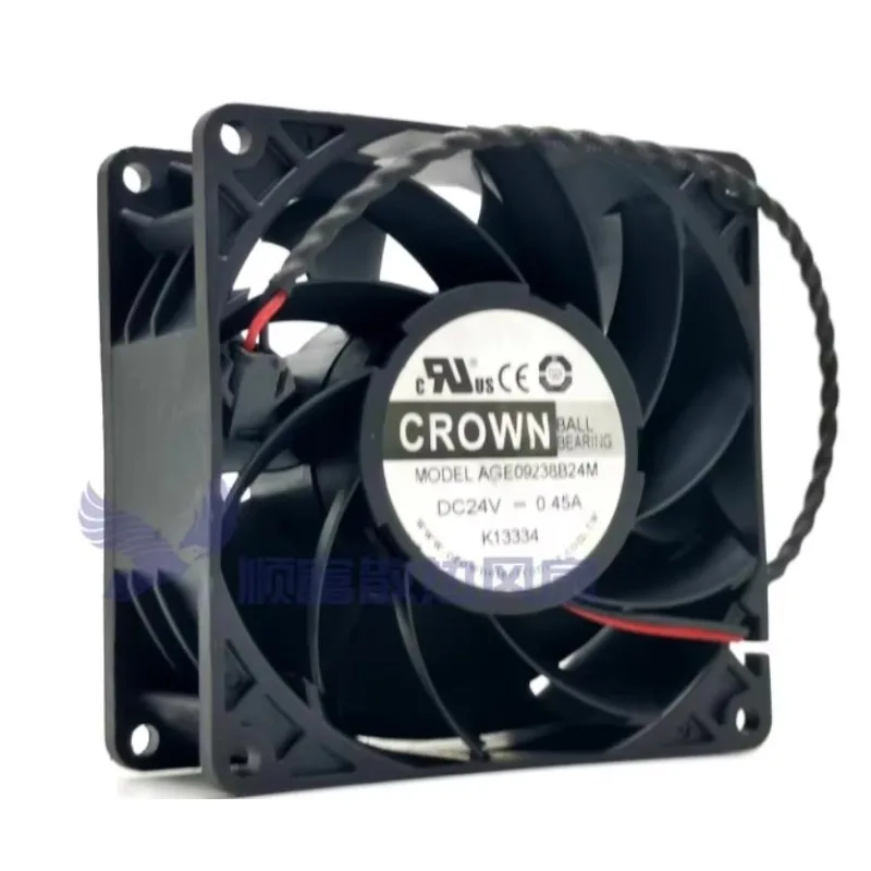 CROWN AGE09238B24M DC 24V 0.45A 90x90x38mm 2-Wire Server Cooling Fan
CROWN AGE09238B24M DC 24V 0.45A 90x90x38mm 2-Wire Server Cooling Fan