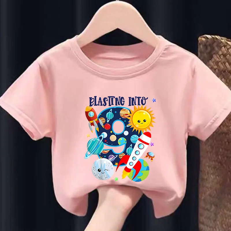 New Boys and Girls Clothing Outer Space Rocket Planet Printed Children's T-shirt Birthday Round Neck Casual Short-sleeved Tshirt
New Boys and Girls Clothing Outer Space Rocket Planet Printed Children's T-shirt Birthday Round Neck Casual Short-sleeved Tshirt